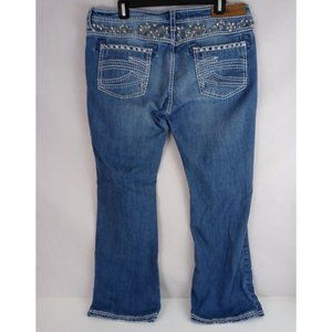 Rancho Estancia Jewelled Whiskered Distressed Embroidered Jeans Size 33